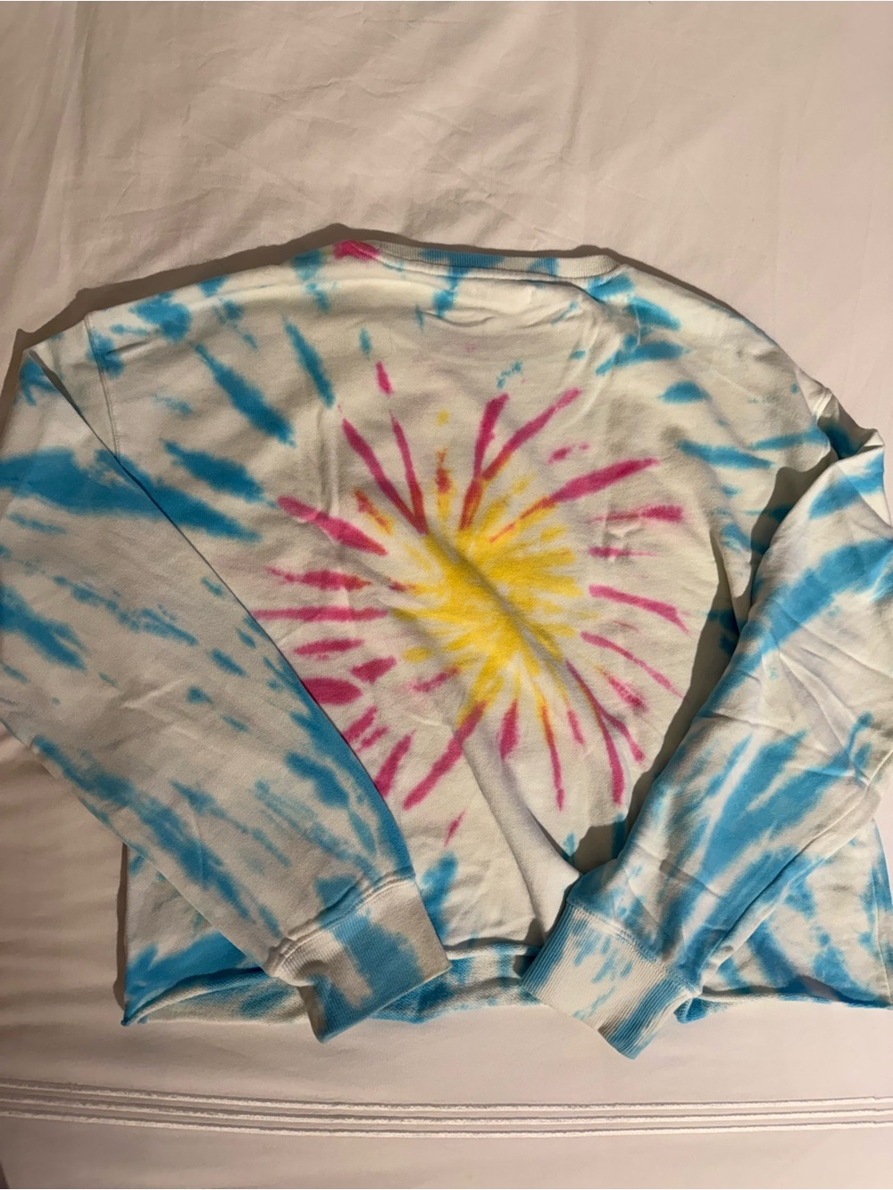 Spiritual Gangster Tie-Dye Crewneck Shirt - Blue, Yellow & Pink - Picture 2 of 2